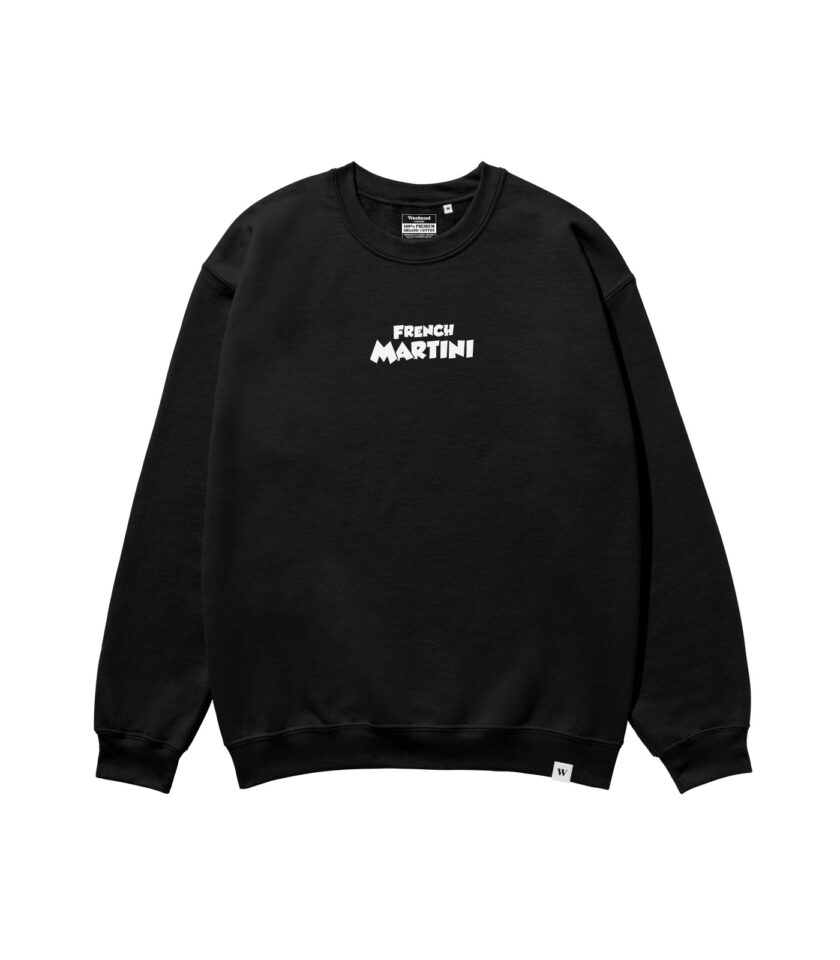 French Martini Black & White Heavyweight Organic Sweatshirt - Image 2
