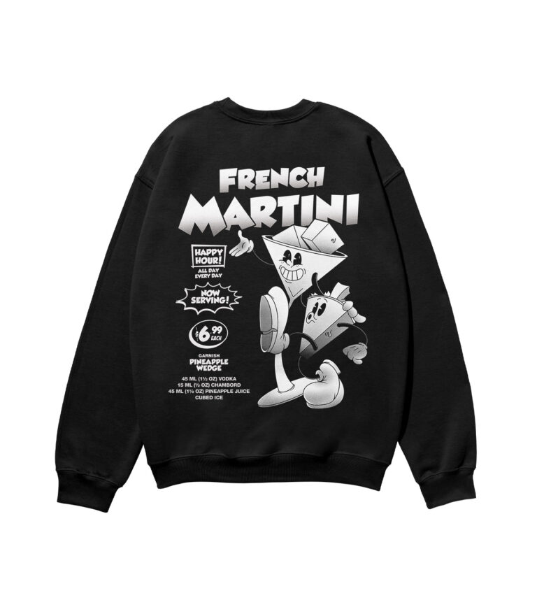 French Martini Black & White Heavyweight Organic Sweatshirt