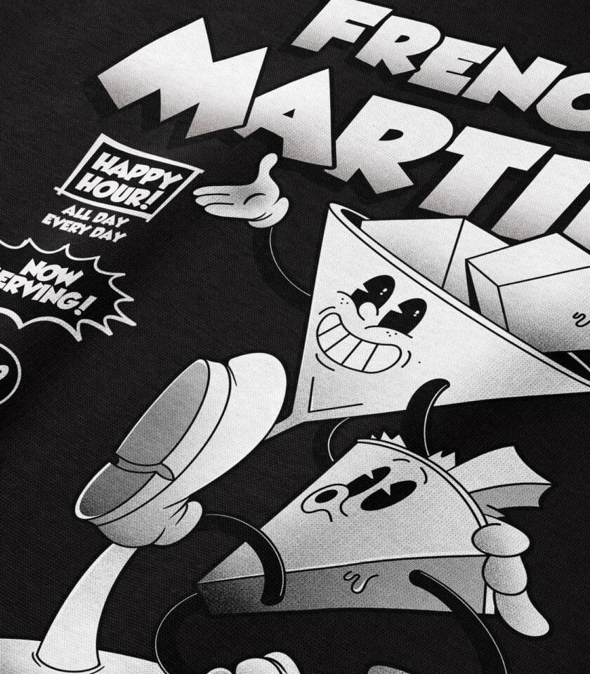 French Martini Black & White Heavyweight Organic Sweatshirt - Image 3