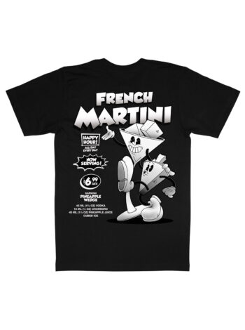 French Martini Black & White Organic Heavyweight T-Shirt