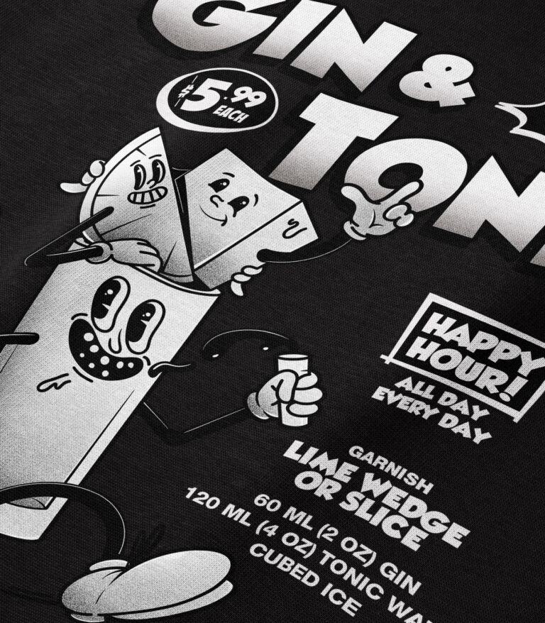 Gin & Tonic Black & White Heavyweight Organic Hoodie