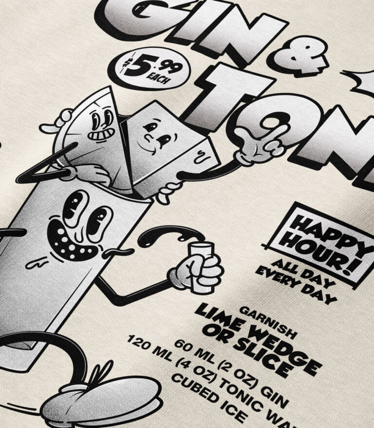 Gin & Tonic Black & White Heavyweight Organic Hoodie