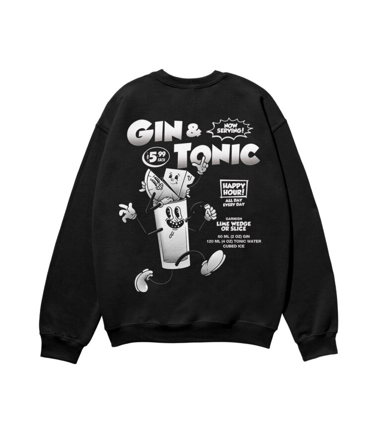 Gin & Tonic Black & White Heavyweight Organic Sweatshirt
