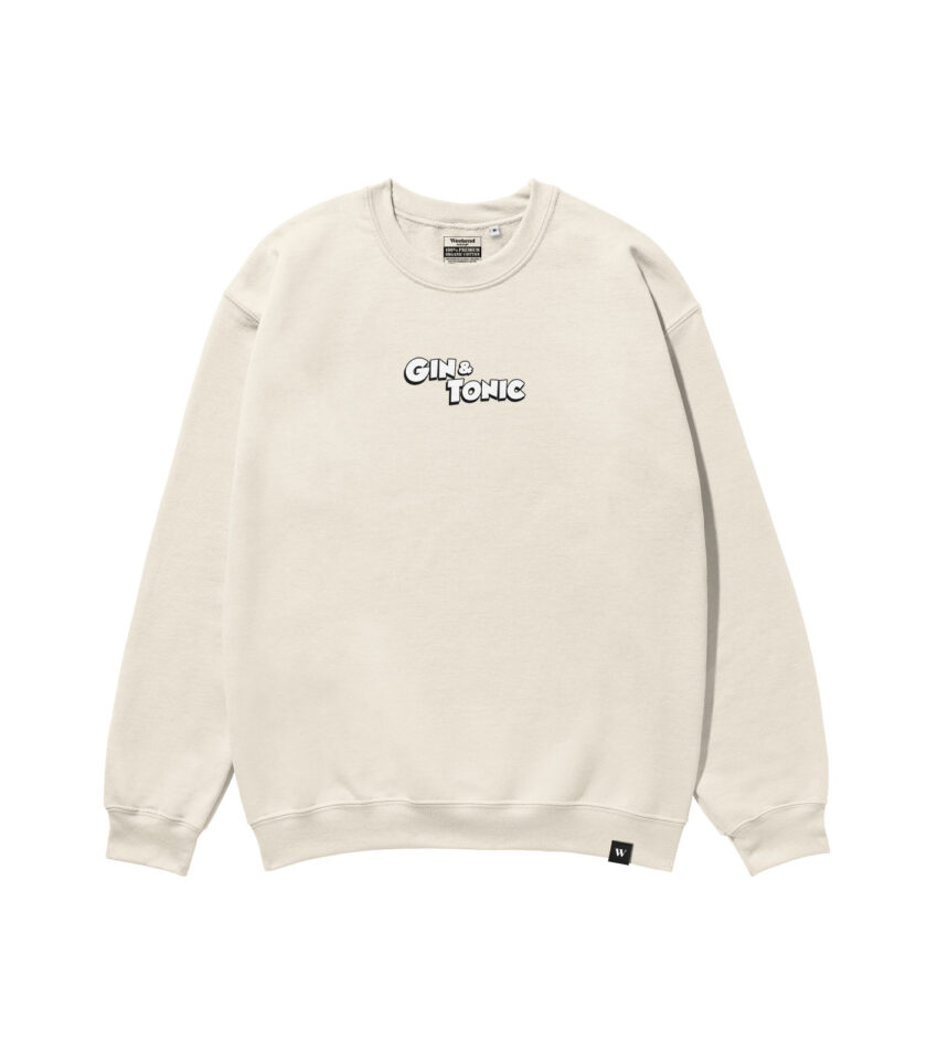 Gin & Tonic Black & White Heavyweight Organic Sweatshirt - Image 5