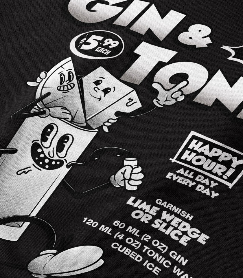 Gin & Tonic Black & White Heavyweight Organic Sweatshirt - Image 3