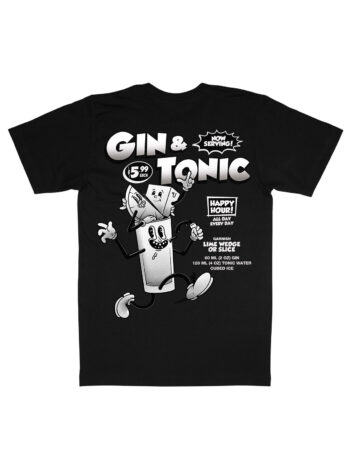Gin & Tonic Black & White Organic Heavyweight T-Shirt