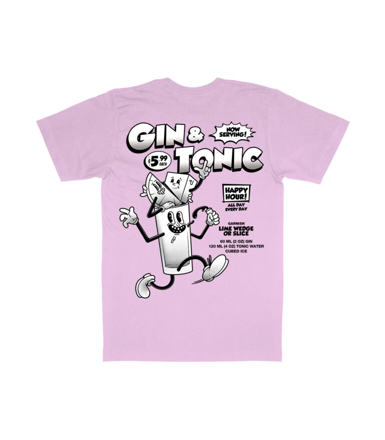 Gin & Tonic Black & White Organic Heavyweight T-Shirt