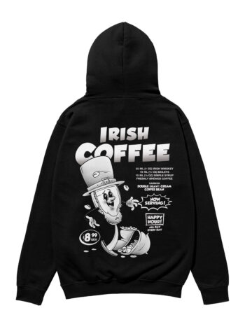 Irish Coffee Black & White Heavyweight Organic Hoodie