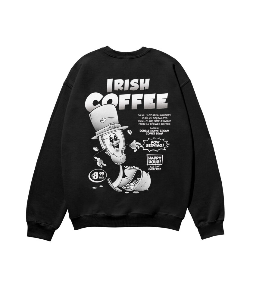Irish Coffee Black & White Heavyweight Organic Sweatshirt