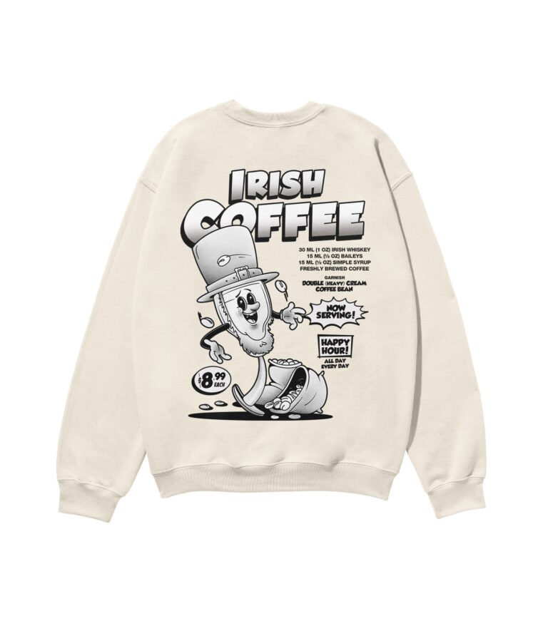 Irish Coffee Black & White Heavyweight Organic Sweatshirt