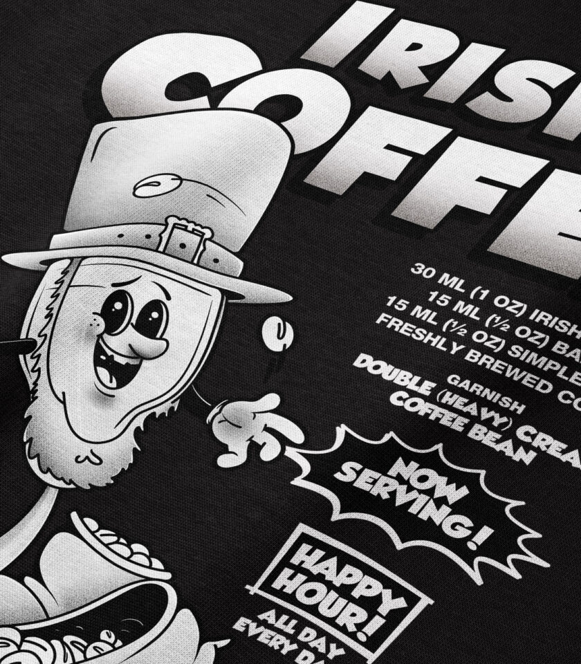Irish Coffee Black & White Heavyweight Organic Sweatshirt - Image 3