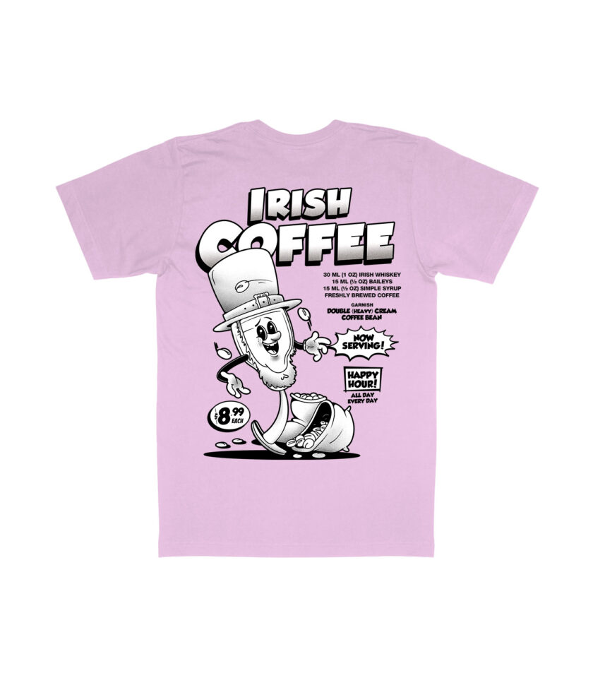 Irish Coffee Black & White Organic Heavyweight T-Shirt - Image 10