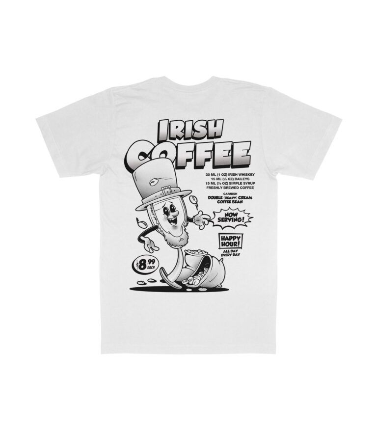 Irish Coffee Black & White Organic Heavyweight T-Shirt
