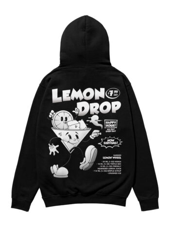 Lemon Drop Black & White Heavyweight Organic Hoodie