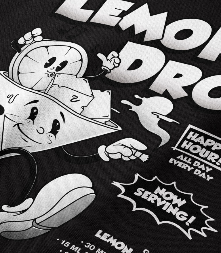 Lemon Drop Black & White Heavyweight Organic Hoodie