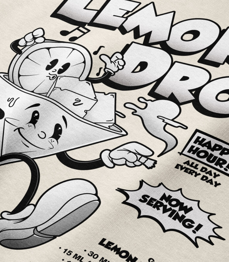 Lemon Drop Black & White Heavyweight Organic Hoodie