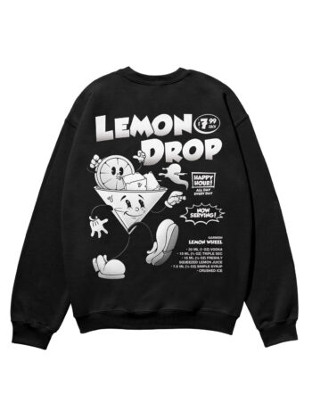 Lemon Drop Black & White Heavyweight Organic Sweatshirt