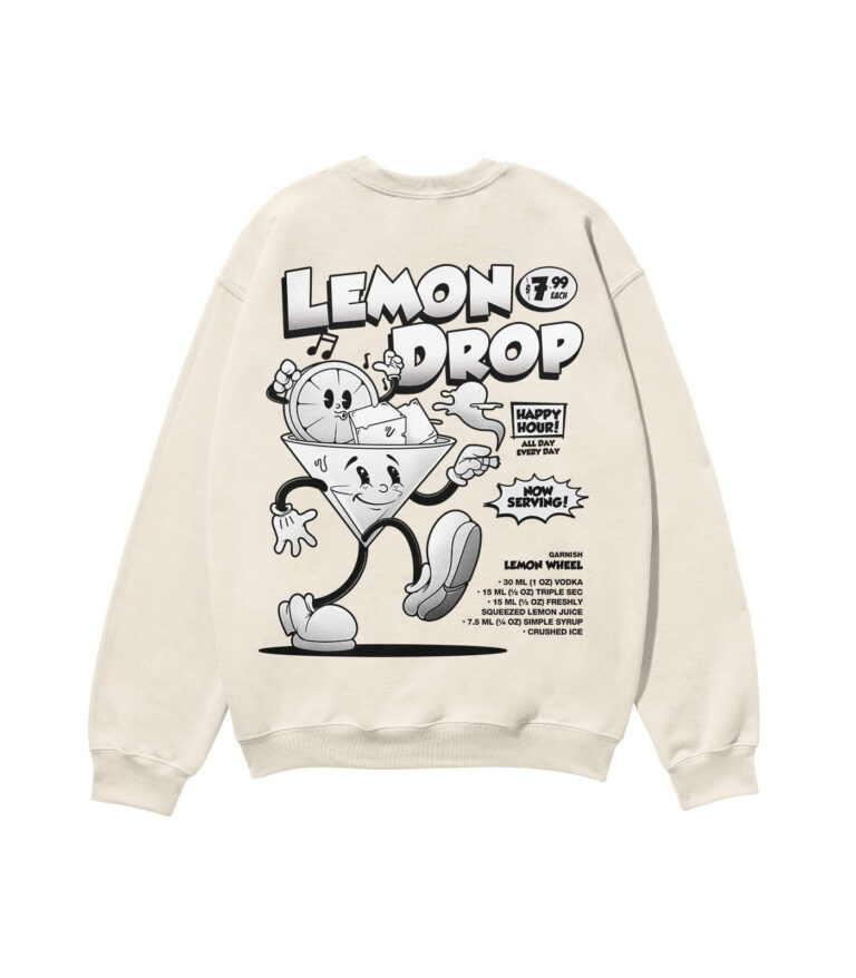 Lemon Drop Black & White Heavyweight Organic Sweatshirt