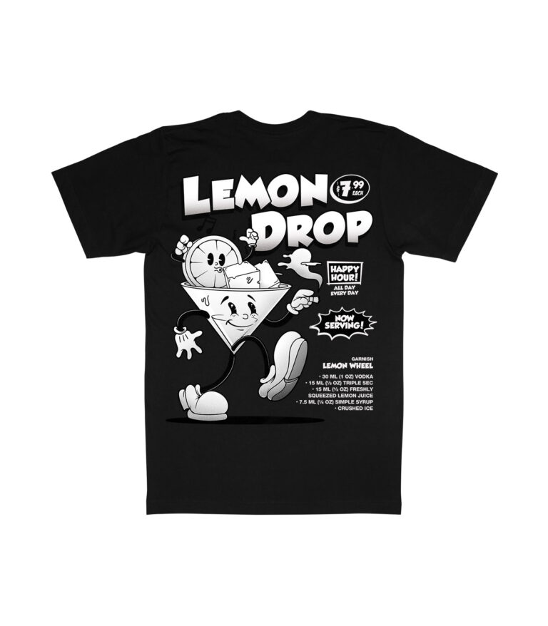 Lemon Drop Black & White Organic Heavyweight T-Shirt