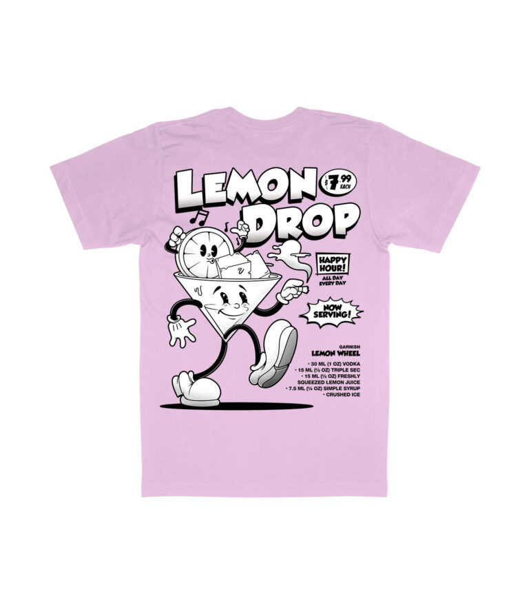 Lemon Drop Black & White Organic Heavyweight T-Shirt