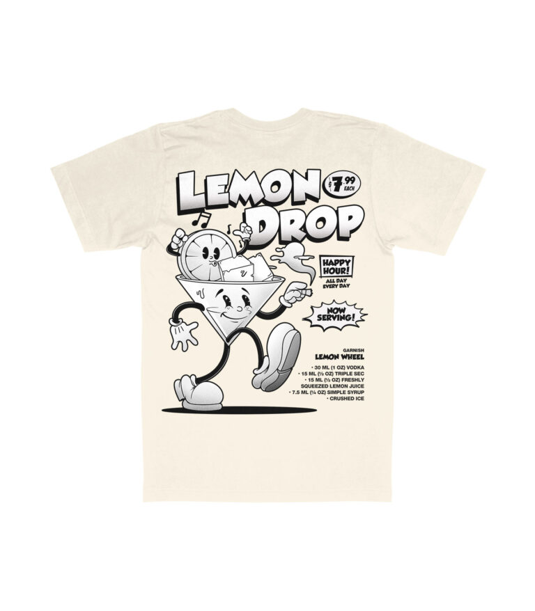 Lemon Drop Black & White Organic Heavyweight T-Shirt