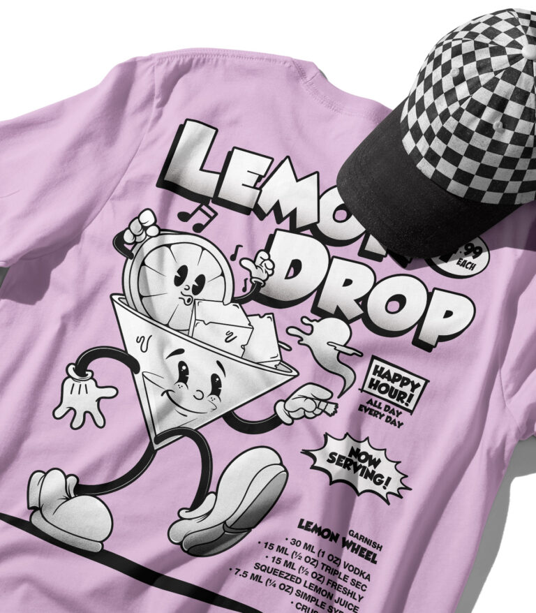 Lemon Drop Black & White Organic Heavyweight T-Shirt