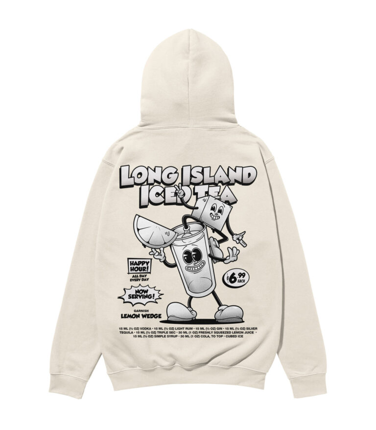 Long Island Iced Tea Black & White Heavyweight Organic Hoodie