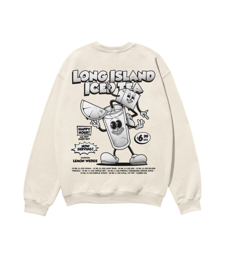 Long Island Iced Tea Black & White Heavyweight Organic Sweatshirt