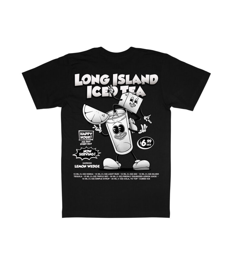 Long Island Iced Tea Black & White Organic Heavyweight T-Shirt