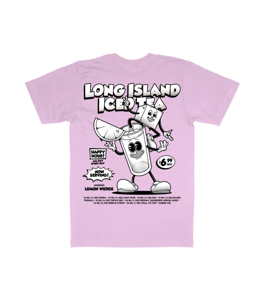 Long Island Iced Tea Black & White Organic Heavyweight T-Shirt - Image 10