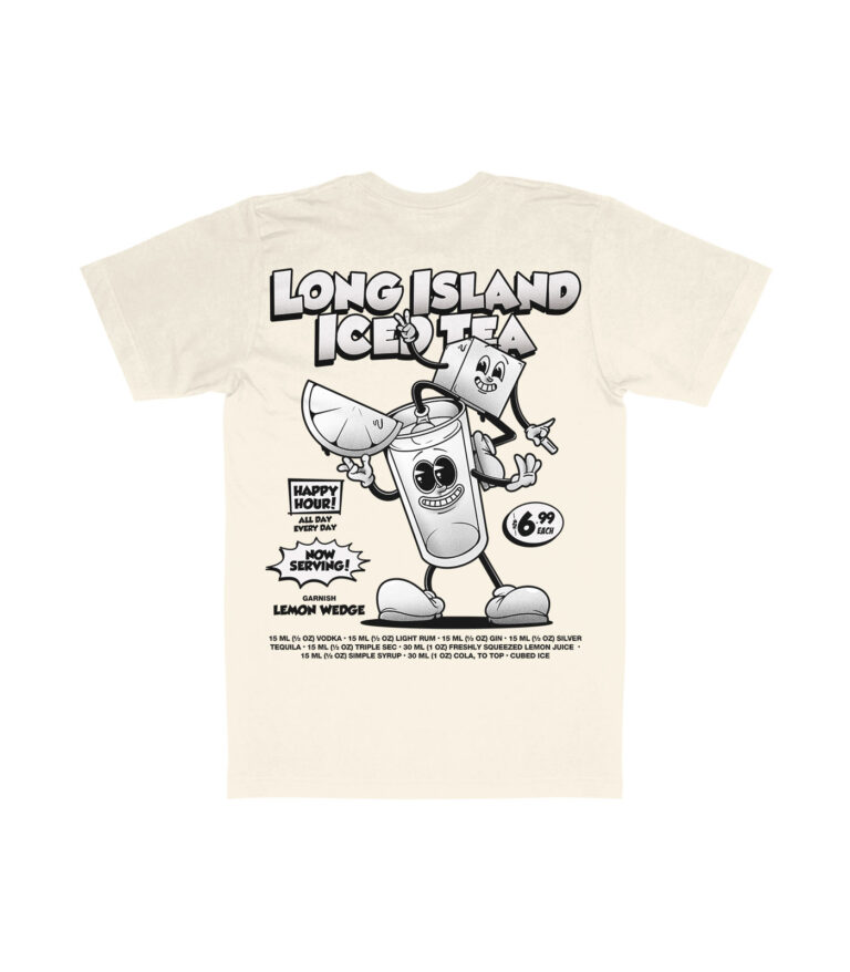 Long Island Iced Tea Black & White Organic Heavyweight T-Shirt