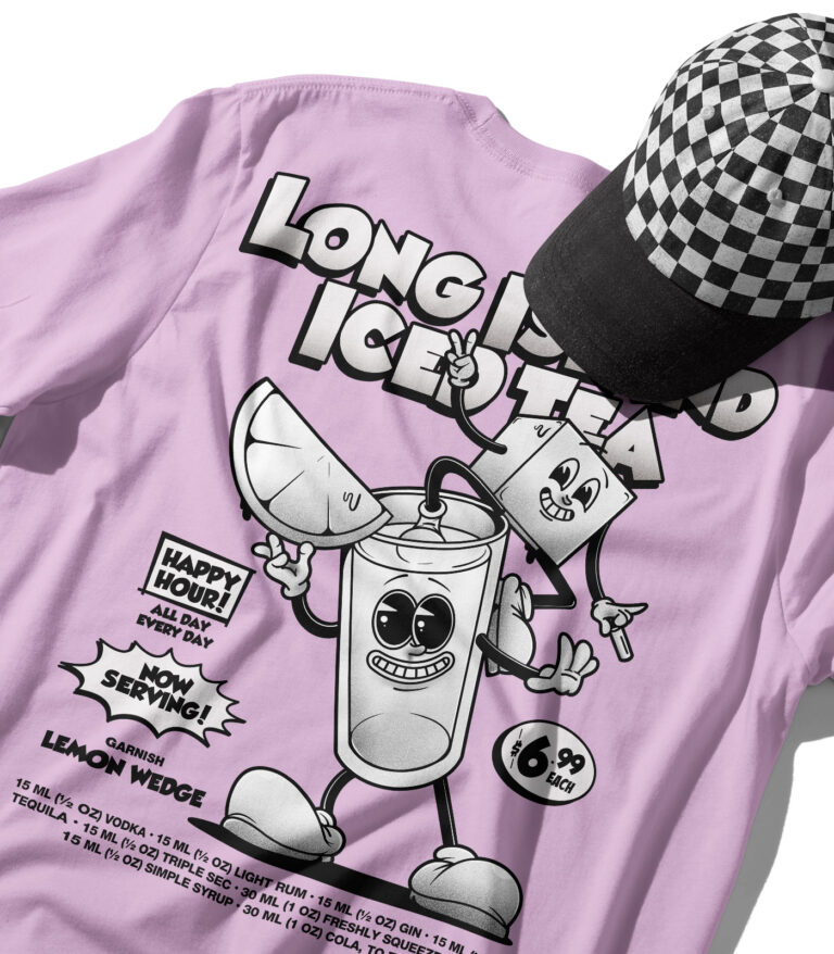 Long Island Iced Tea Black & White Organic Heavyweight T-Shirt