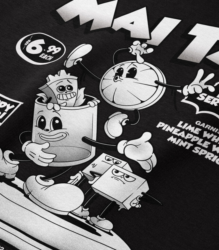 Mai Tai Black & White Heavyweight Organic Hoodie