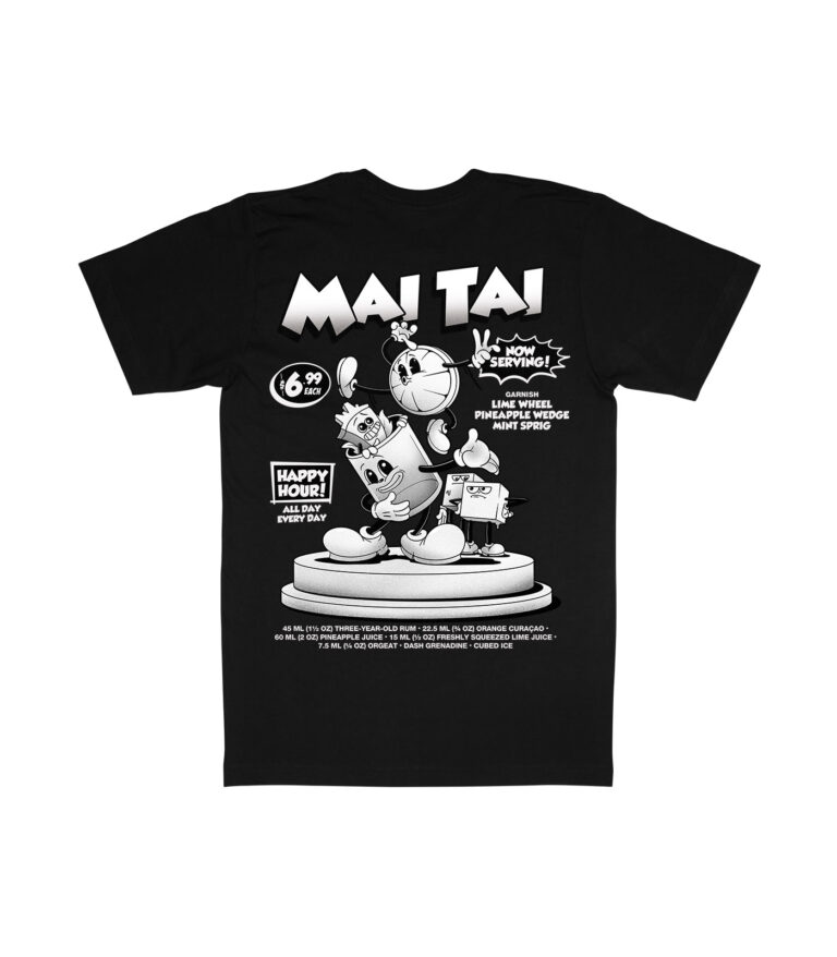Mai Tai Organic Black & White Heavyweight T-Shirt