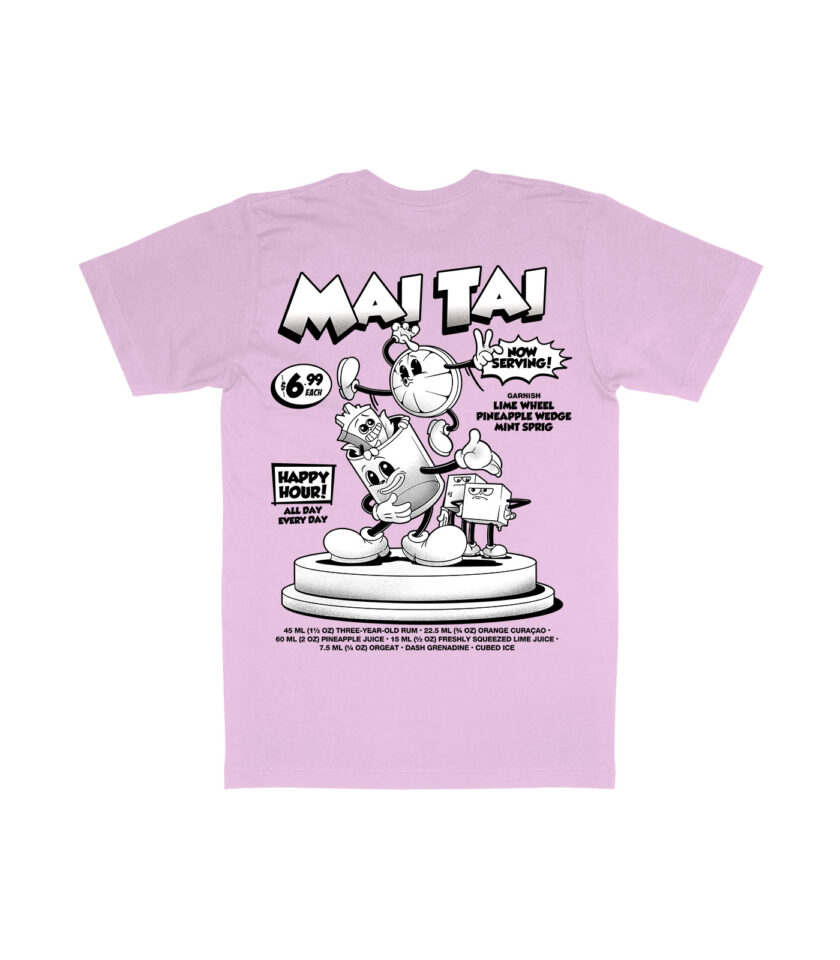 Mai Tai Organic Black & White Heavyweight T-Shirt - Image 10