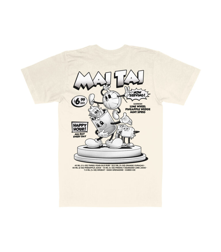 Mai Tai Organic Black & White Heavyweight T-Shirt