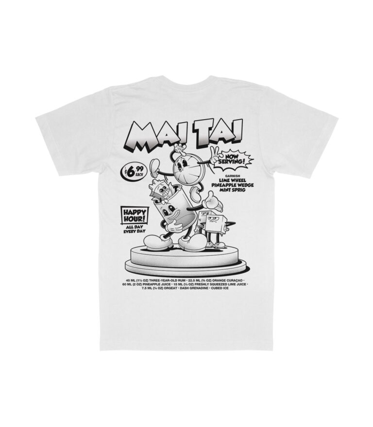 Mai Tai Organic Black & White Heavyweight T-Shirt