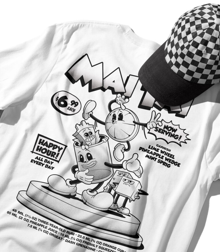 Mai Tai Organic Black & White Heavyweight T-Shirt