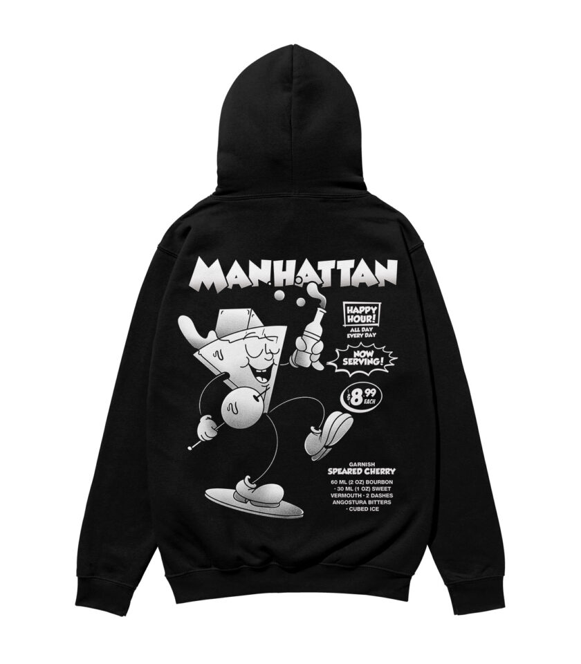 Manhattan Black & White Heavyweight Organic Hoodie
