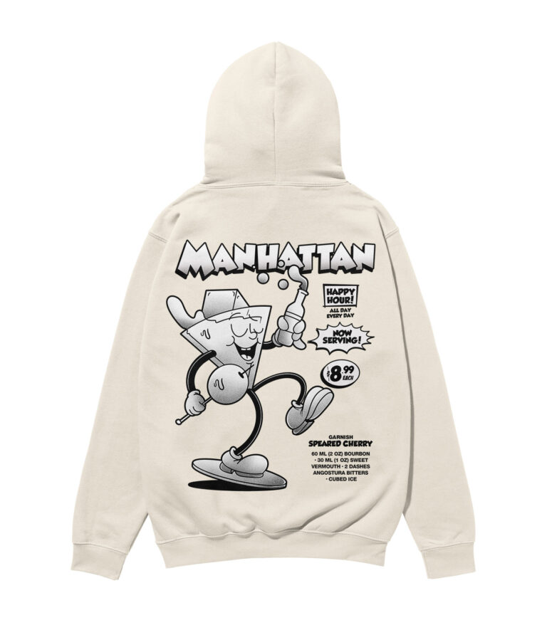 Manhattan Black & White Heavyweight Organic Hoodie