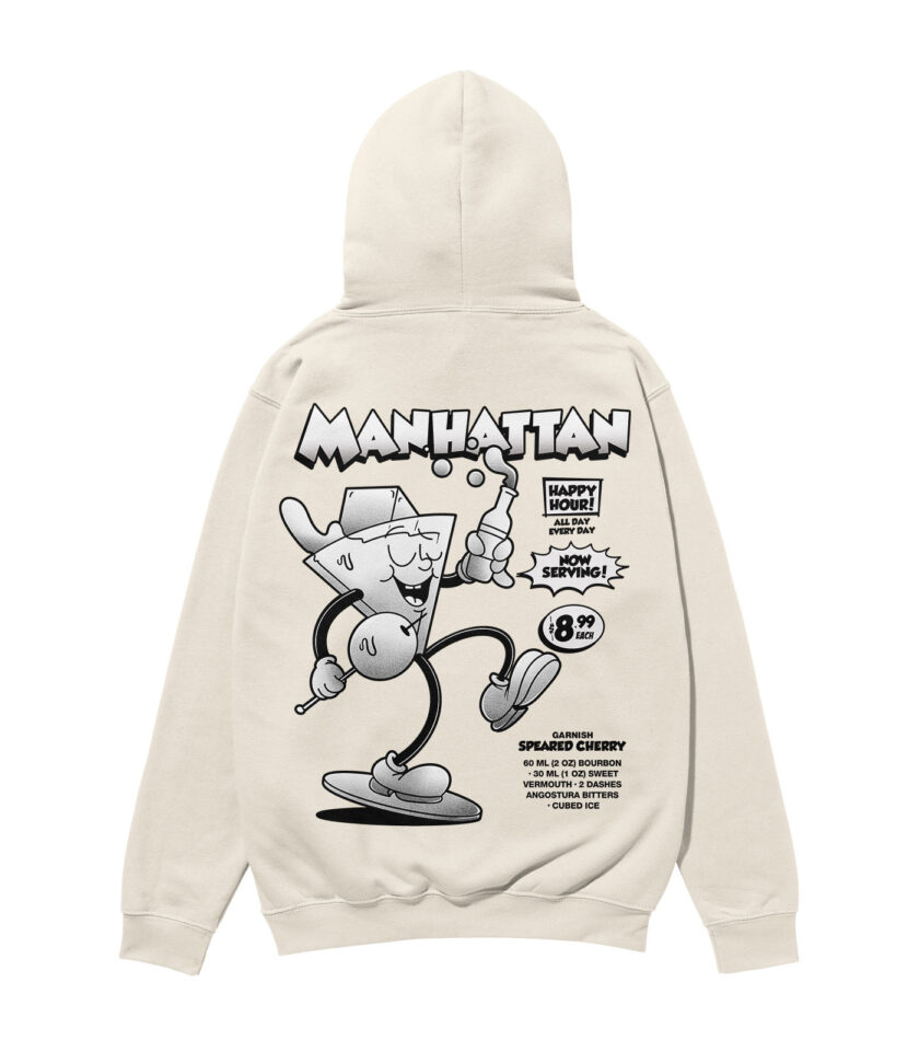 Manhattan Black & White Heavyweight Organic Hoodie - Image 4