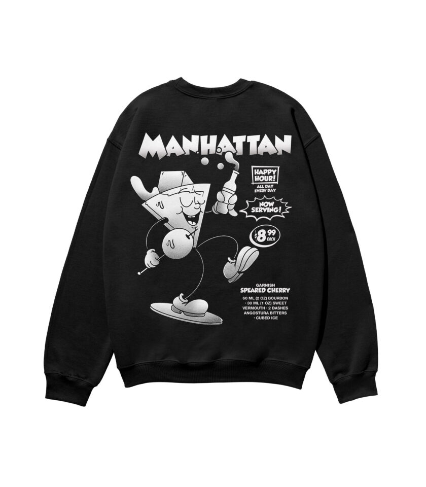 Manhattan Black & White Heavyweight Organic Sweatshirt
