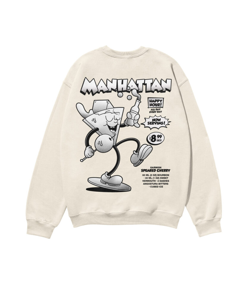 Manhattan Black & White Heavyweight Organic Sweatshirt - Image 4
