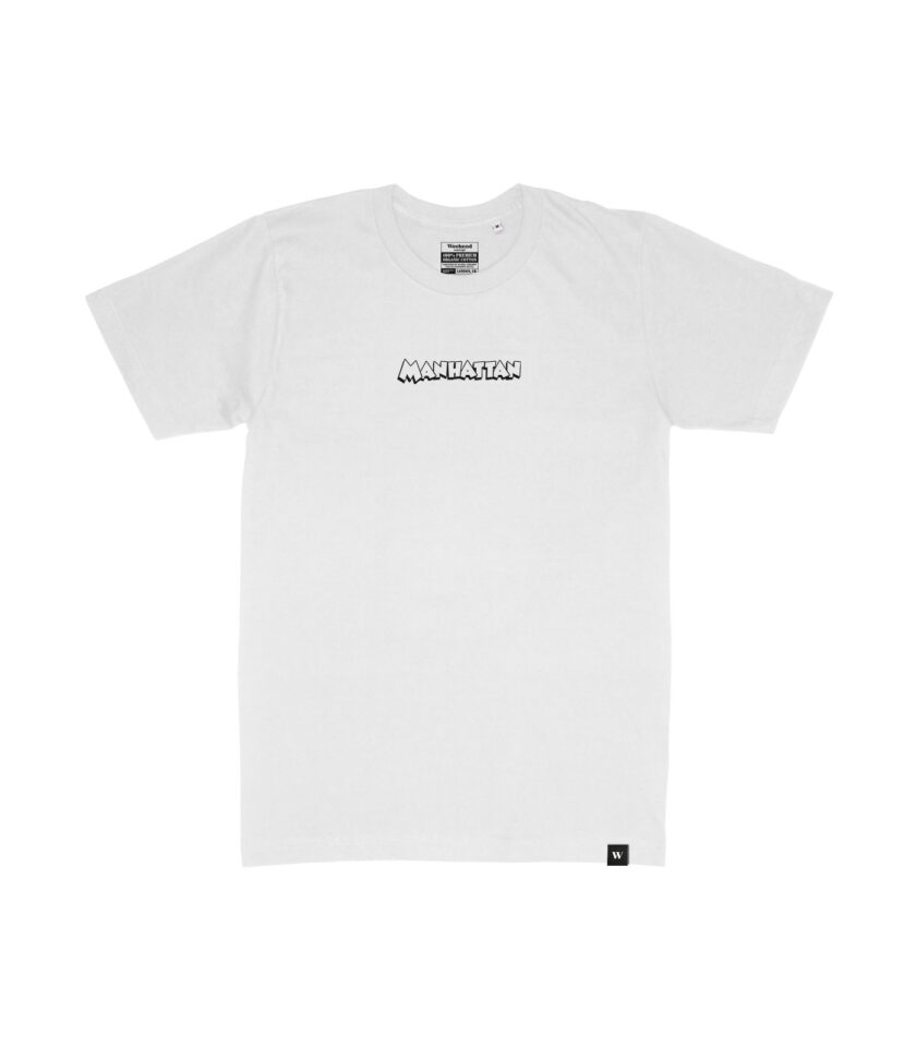 Manhattan Black & White Organic Heavyweight T-Shirt - Image 8