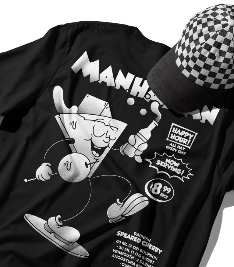 Manhattan Black & White Organic Heavyweight T-Shirt