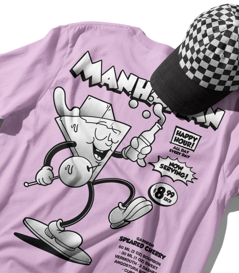 Manhattan Black & White Organic Heavyweight T-Shirt