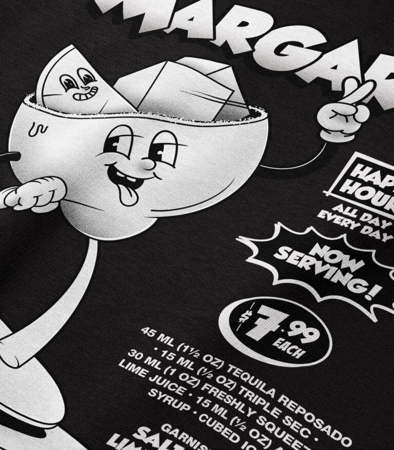 Margarita Black & White Heavyweight Organic Hoodie