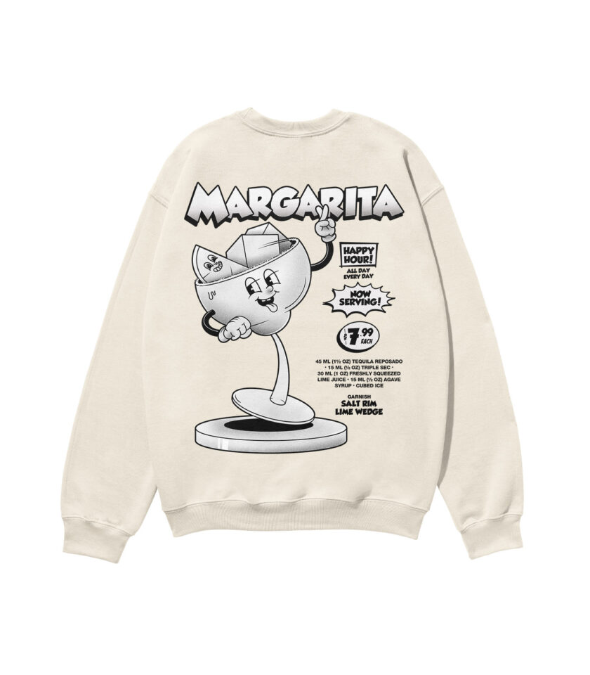 Margarita Black & White Heavyweight Organic Sweatshirt - Image 4