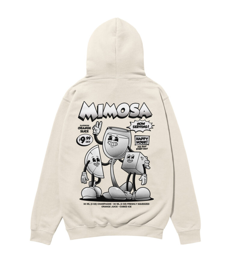 Mimosa Black & White Heavyweight Organic Hoodie