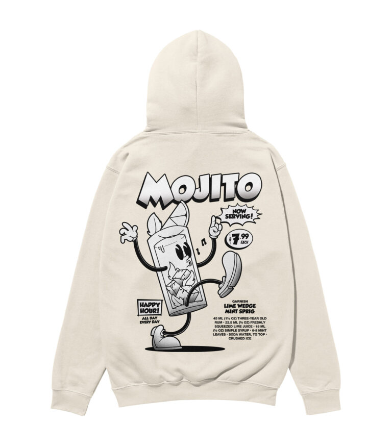 Mojito Black & White Heavyweight Organic Hoodie